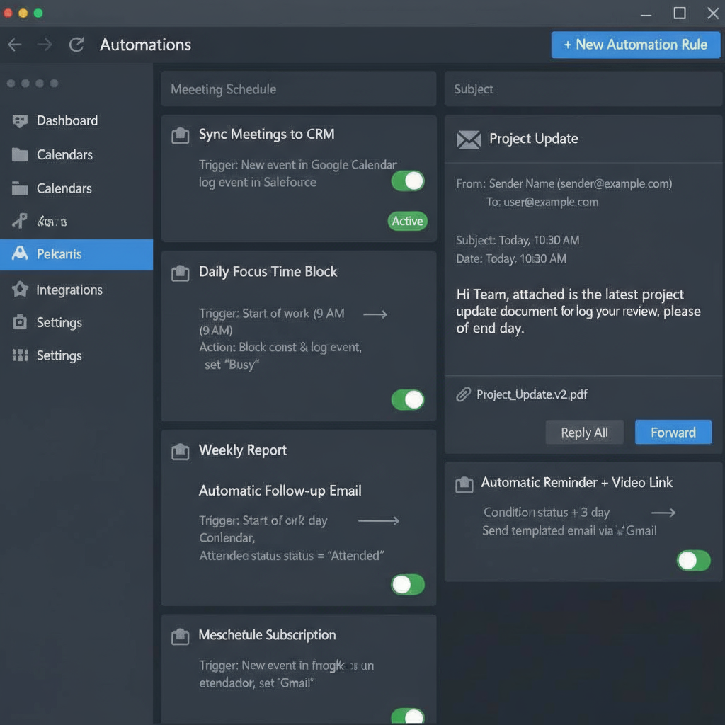 Calendar Automation Interface